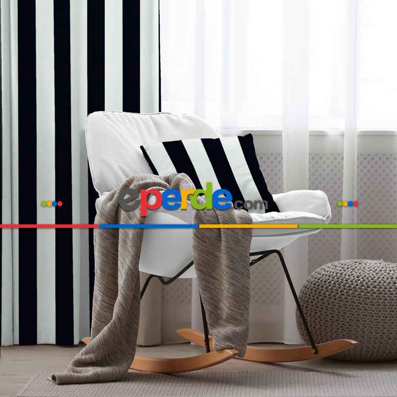 Çizgili Fon Perde Evim1622-5 Kumaşı Kalındır Duck Bezi Değildir