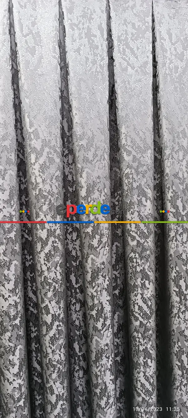 Yatak Odası - 2023 Elit Modern Desenli Fosforlu İplik Dokuma Fon Perde - 2