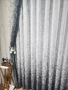 Mutfak - Gri-füme Püskürtme Tül Fon Perde