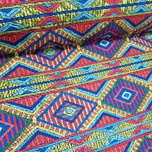 Etnik Desenli Fon Perde Evm466 _e - Kumaşı Kalındır Duck Bezi Değildir.- Kırmızı-Sarı-Mor-Kahve-Çok Renkli