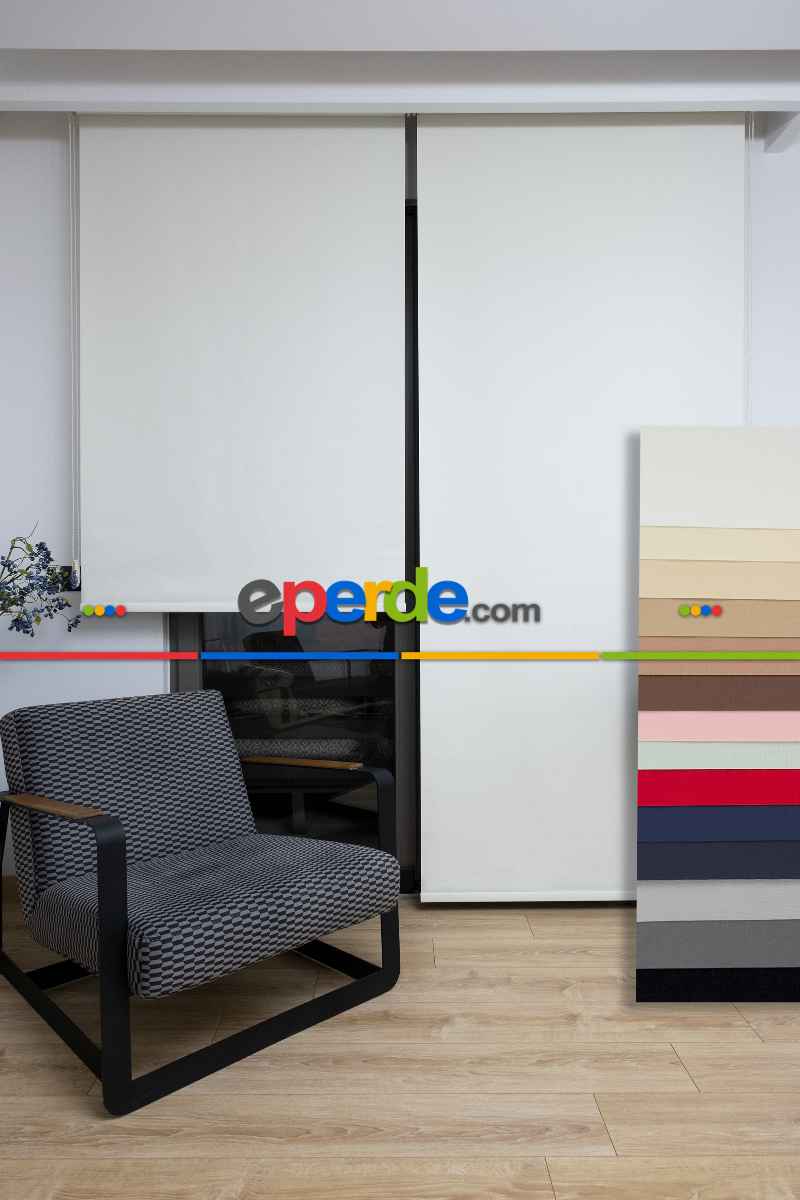 Kampanyalı - Mat Düz Stor Perde 14 Renk - Alüminyum Kasa - Kornişe Kolay Montaj Aparatlı - Matkap Tornavida Olmadan 30sn. De Montaj