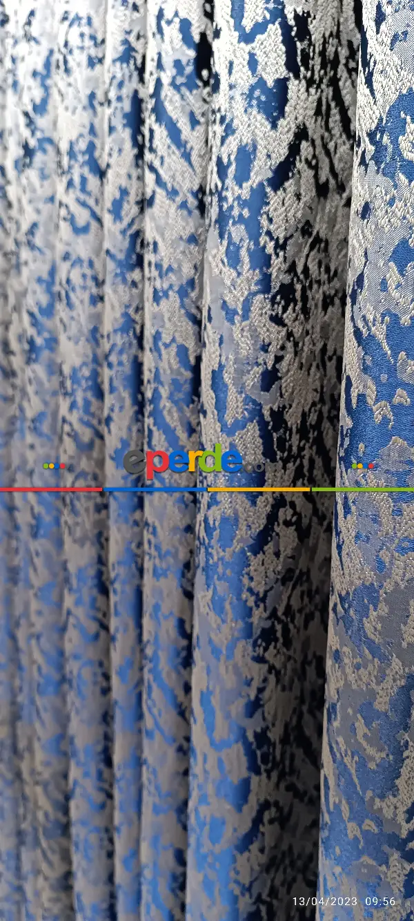 Yatak Odası - 2023 Elit Modern Desenli Fosforlu İplik Dokuma Fon Perde - 2