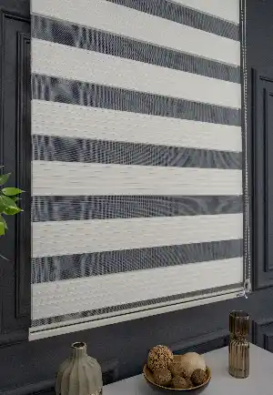 Krem Rengi Yüksek Kalite Pliseli Zebra