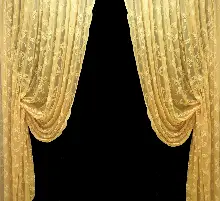 Tül Fon Hardal Koyu Sarı Renk Model Büzgülü Tasarım Fon Perde- Hardal 70cm X 270cm 