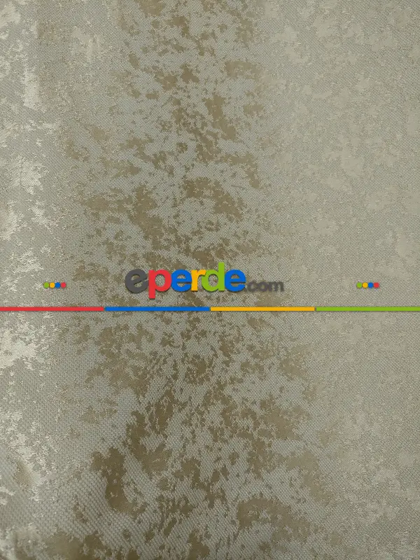 Toprak Rengi Kendinden Desenli Jakar Fon Perde (285 En) Rengi- Yağ Rengi