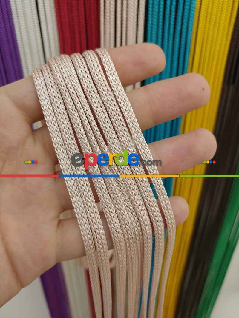 Açık Pembe Rengi İp Perde Jumbo Zincir Serisi- Pembe