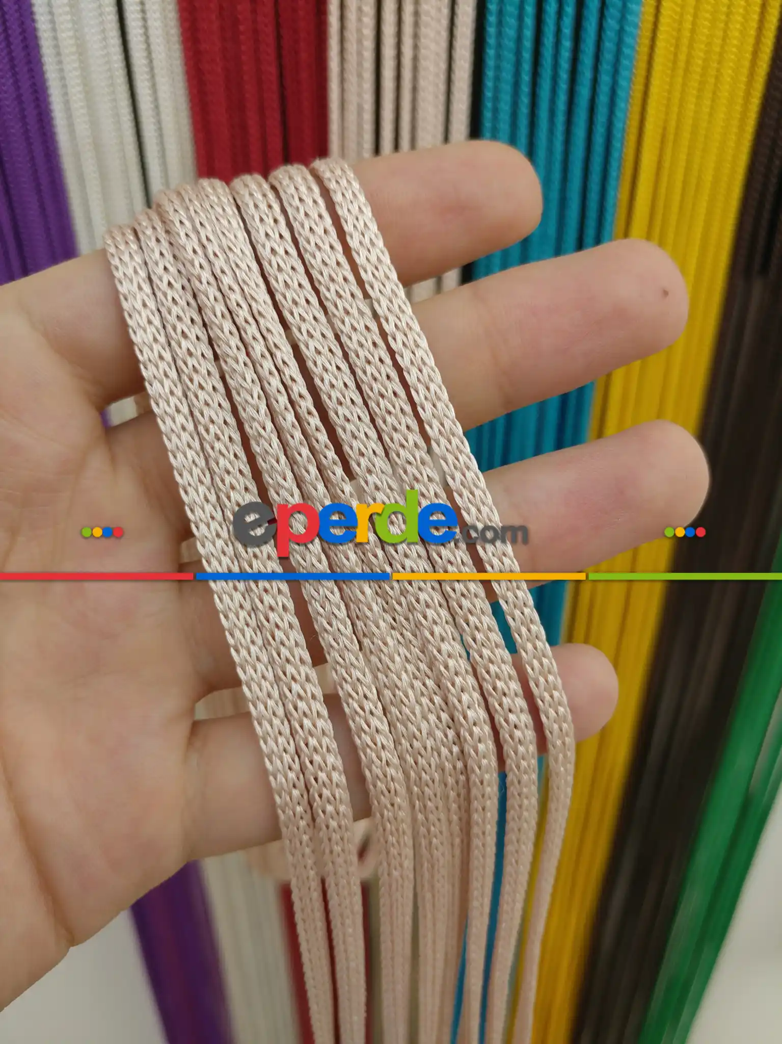 Açık Pembe Rengi İp Perde Jumbo Zincir Serisi- Pembe