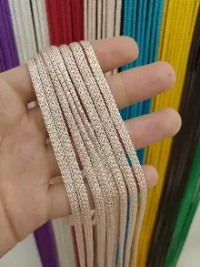 Mutfak İp Perde - Açık Pembe Rengi İp Perde Jumbo Zincir Serisi- Pembe