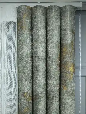 2021 Sezonu - Tül Dikey Zebra Perde - Fon Kumaşlı Tül Dikey Perde - Stor Tül Perde Hepsi Birarada- Sarı-füme-ekru