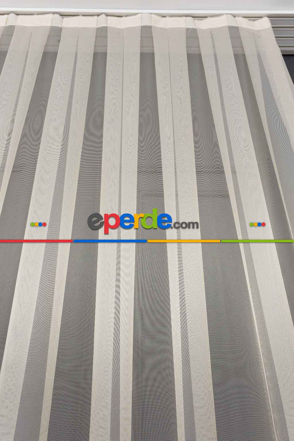 Arzenen Marka Doğal Yansımalarıyla Şık Görünümlü Kendinden Parlak, Renkli Tül Perde- Açık Bej - Kurşunlu Tül