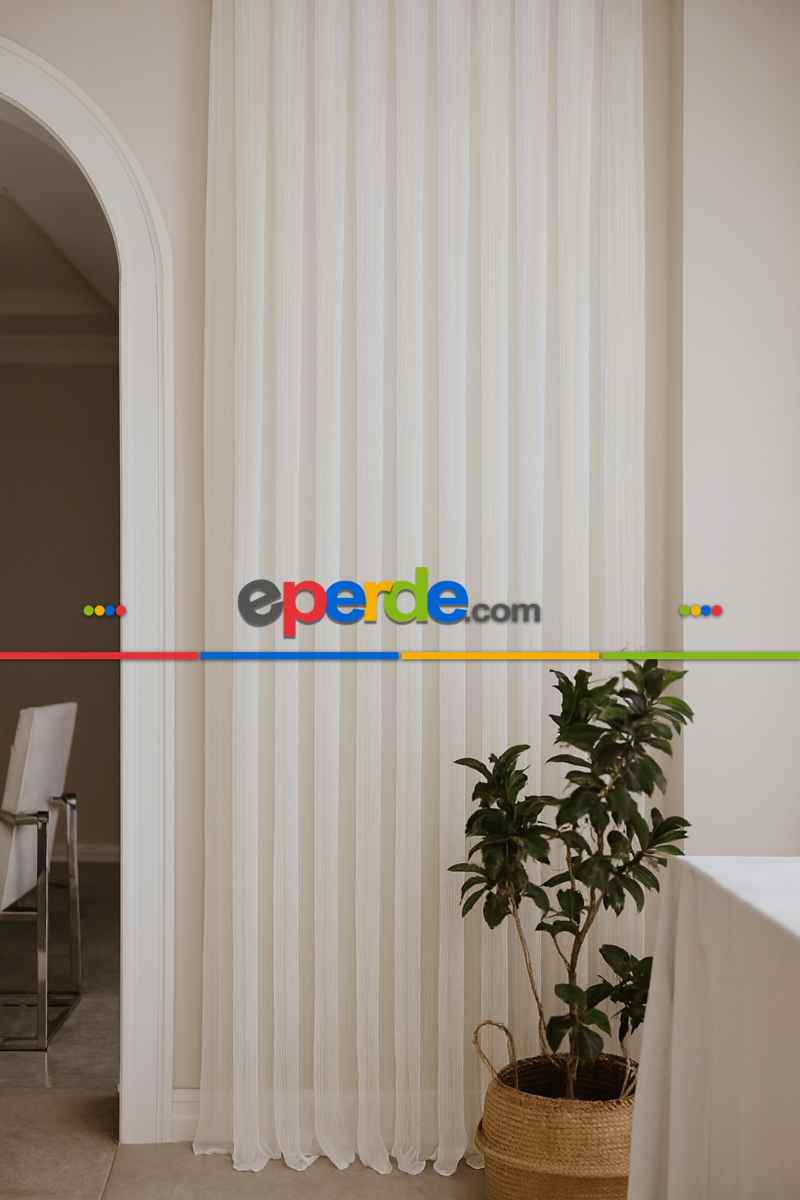 Lüx Bambu Vakko Şantuk Gramajlı Eteği Kurşunlu Ekru Tül