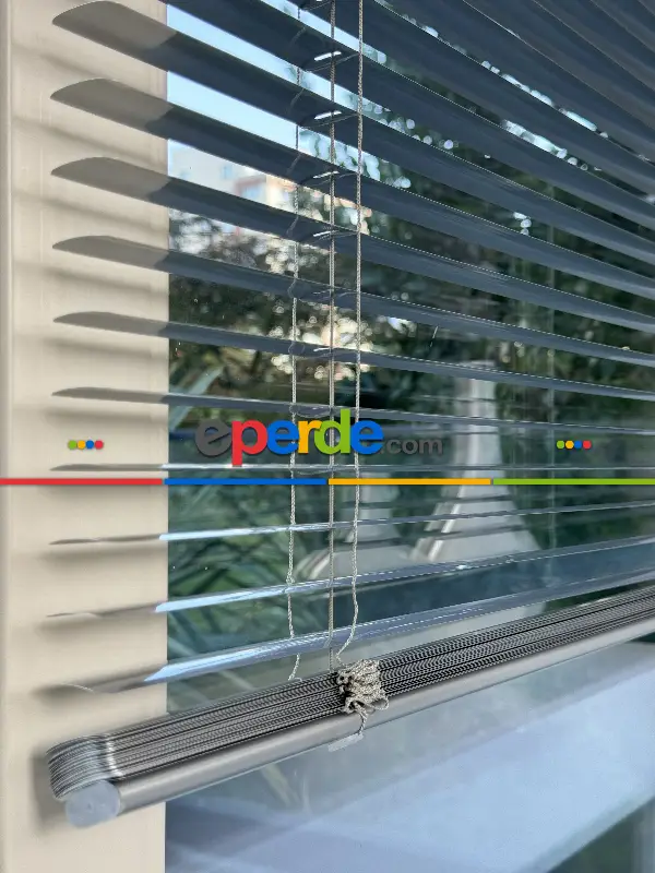 Metalik Gümüş Alüminyum Jaluzi Perde - 25mm