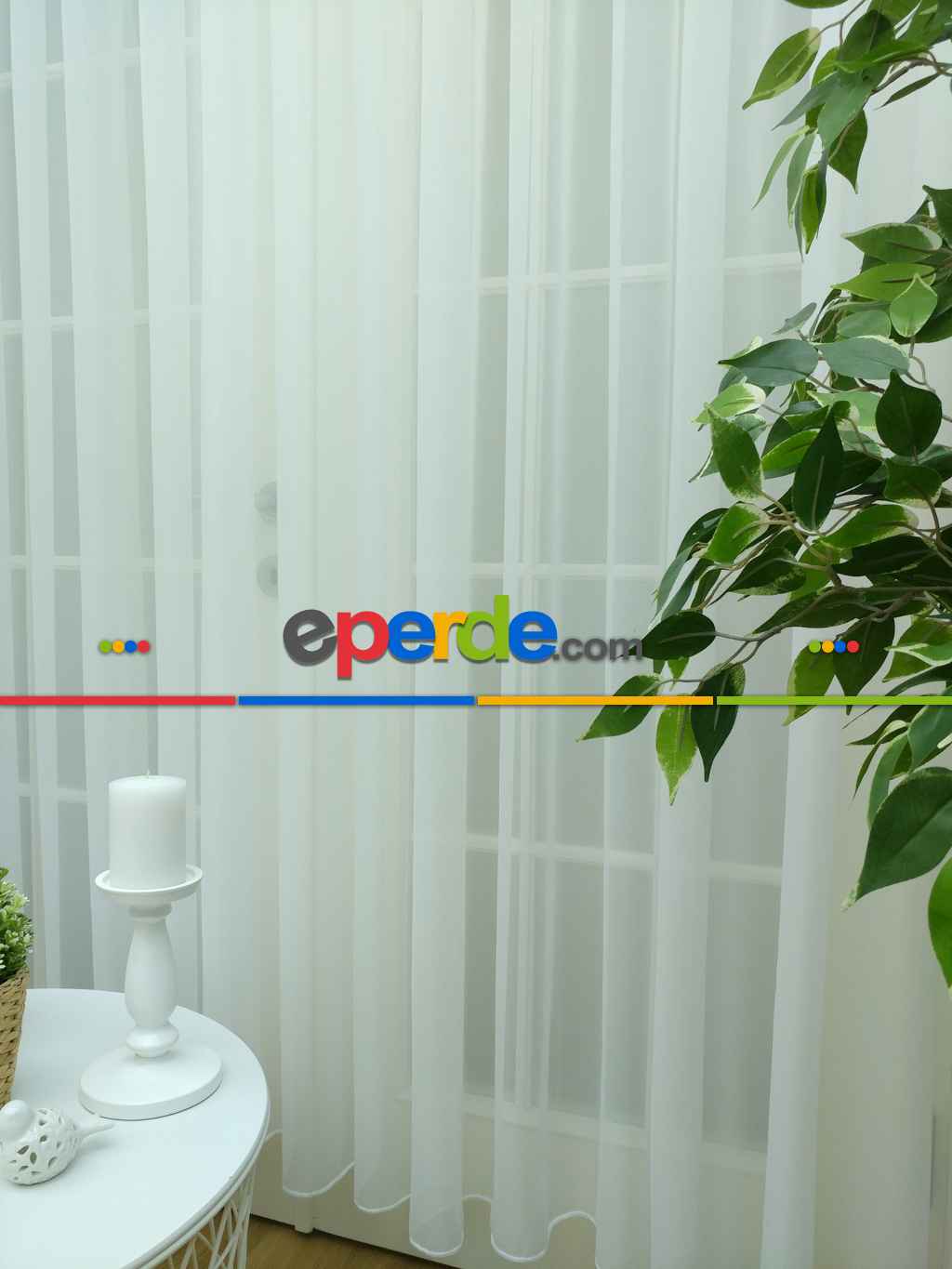 Mutfak Perdesi Düz Pileli- Ekru