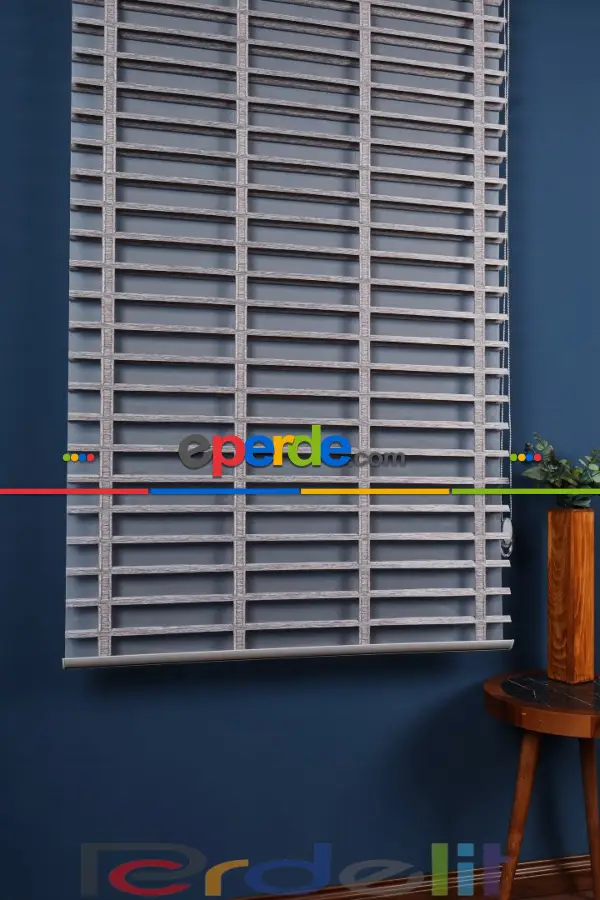 Perdelit Gri 50mm Silüet Kumaş Jaluzi Perde