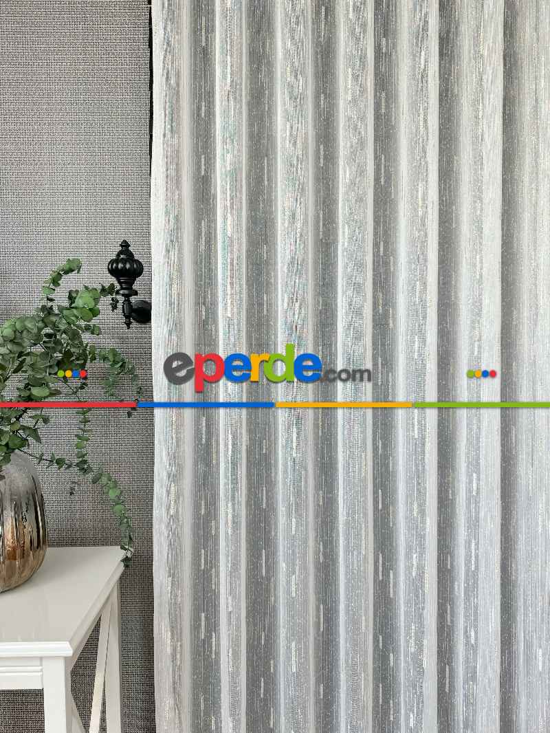 Sakallı Şantuk Tül Perde - Krem Altın - Ürün Videosu Açıklamada Vardır