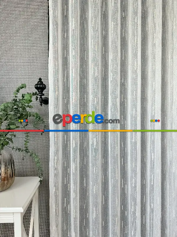 Salon Sakallı Şantuk Tül Perde - Krem Altın - Ürün Videosu Açıklamada Vardır