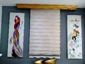 Oturma Odası - Bambu Zebra 2021 Sezonu Krem Renk A Kalite Bambu Zebra Perde- Krem