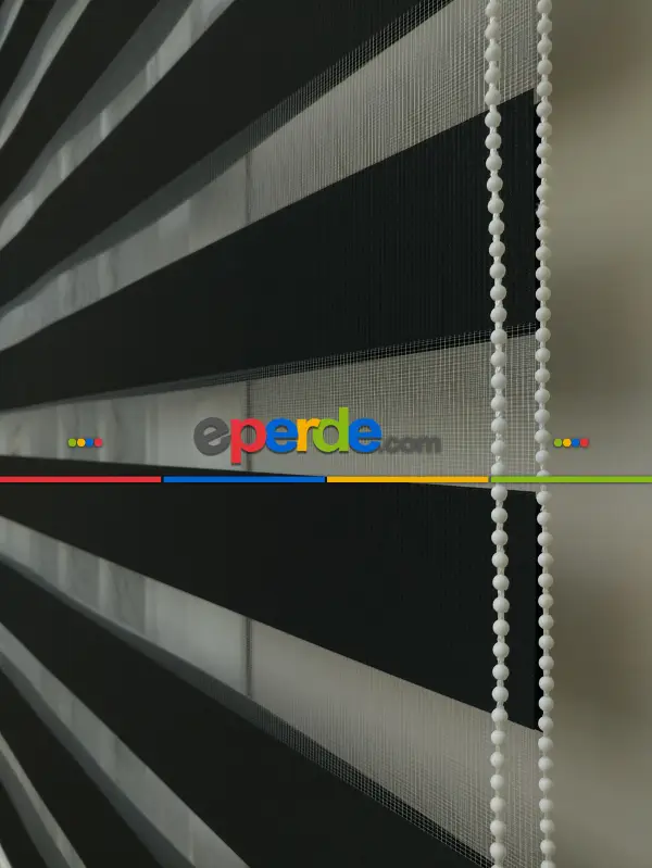 Salon Zebra Perde - Zebra Perde - Düz Zebra Zebra ( Eco Serisi )- Siyah