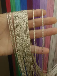 Kalın Zincir Serisi İp Perde (beyaz, Krem, Gri, Kırmızı, Bordo, Siyah, Mavi, Pembe, Sarı)- Sütlü Kahve