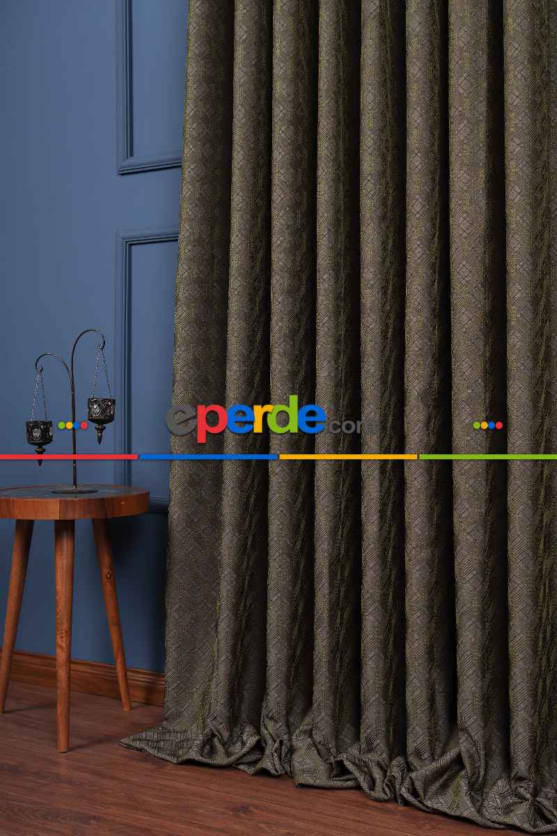 Yatak Odası Fon Perde - S Pile Dökümlü Jakar Dokuma Fon Perde