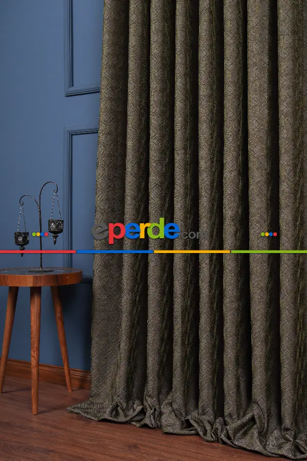 Salon Fon Perde - S Pile Dökümlü Jakar Dokuma Fon Perde