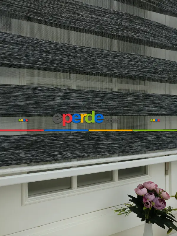 Zebra Perde -bambu Zebra (eco Serisi )- Füme-antrasit