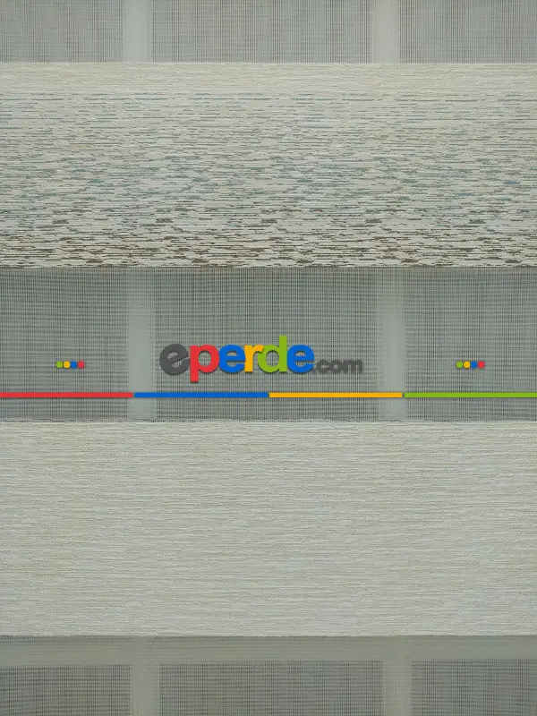 Renk Geçişli Bambu Jakar Zebra Perde- Krem-mavi Açık-kahve