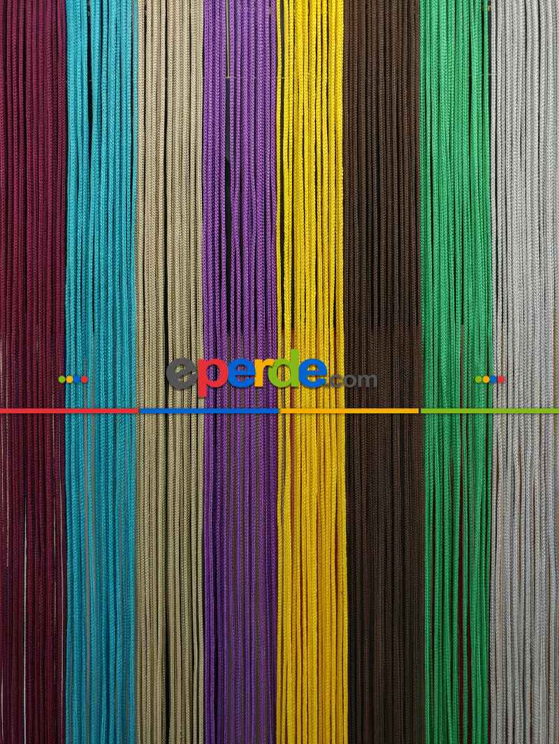 Mutfak İp Perde - Bordo Rengi İp Perde Kalın Zincir Serisi- Bordo