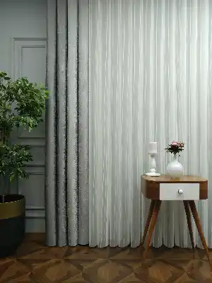 2021 Sezonu - Tül Dikey Zebra Perde - Fon Kumaşlı Tül Dikey Perde - Stor Tül Perde Hepsi Birarada- Gri Açık-gri Koyu-ekru