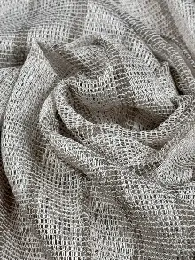 Yatak Odası - Çizgili Keten Doğal Dokulu Düz Tül Perde, Ağır Gramajlı Özel Dokuma Premium Seri