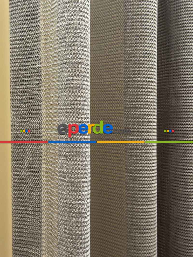 Oturma Odası - Gri Tül Perde, Ağır Gramajlı Premium Seri, Kurşunlu Tül