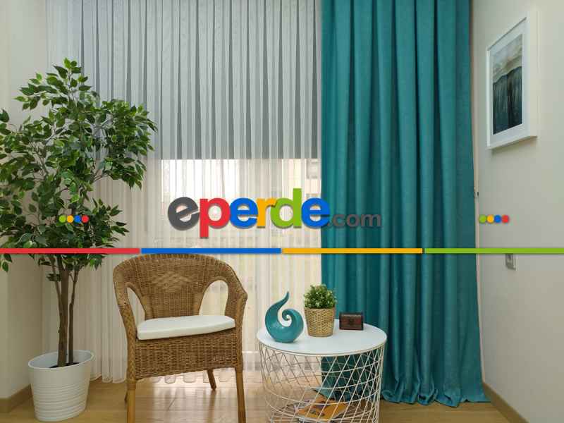 Soft Su Yeşili Fon Perde Geniş En (285)- Su Yeşili