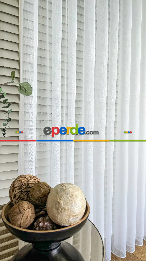 Yatak Odası - Ekru Simli Bambu Tül Perde - İpek Yumuşaklığında Armür Tül Perde