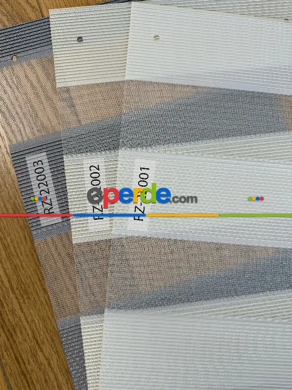 Gri Mikro Sık Pliseli Zebra Perde, Standart Metal Kasalı Yüksek Kalite Kornişe Kolay Montaj Seçenekli