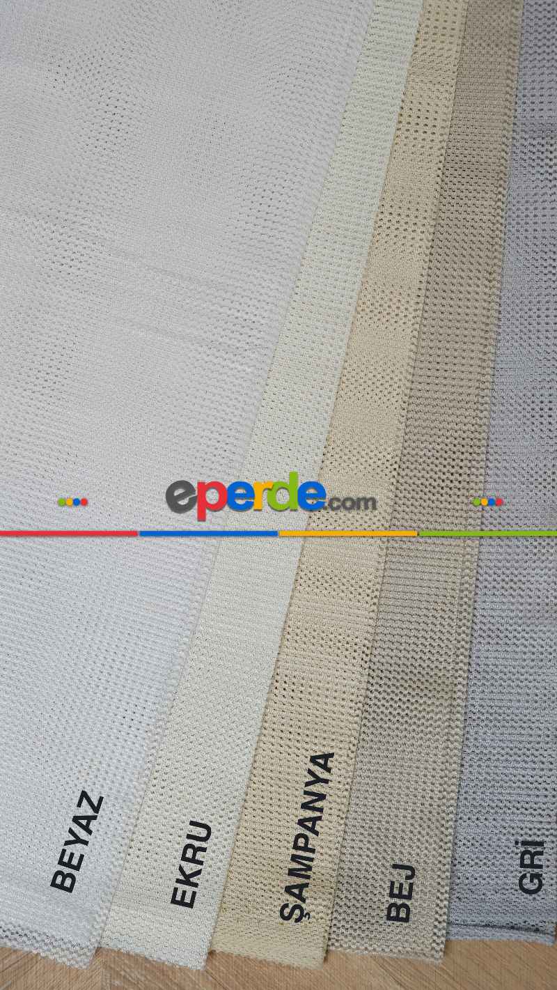 Ekru Düz Tül Perde, Ağır Gramajlı Premium Seri, Eteği Kurşunlu