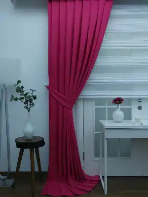 Fuşya Pembe Düz Fon Perde.- Fuşya