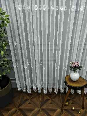 Grek Brode Desenli Brode Tül Perde (yeni Sezon)- Ekru