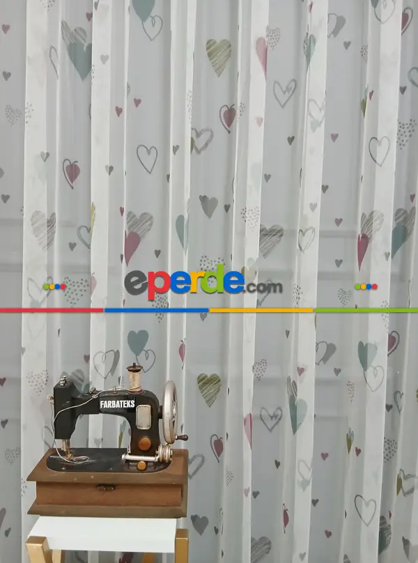 Çocuk Odası Renklli Kapli Rengarenk Kız Çocuk Odası Tül Perd