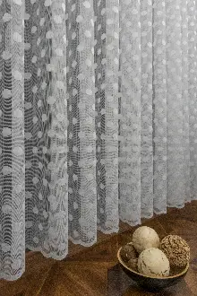 Puantiyeli Yuvarlak Noktalı Daire Desen Örme Çocuk Odası Tül