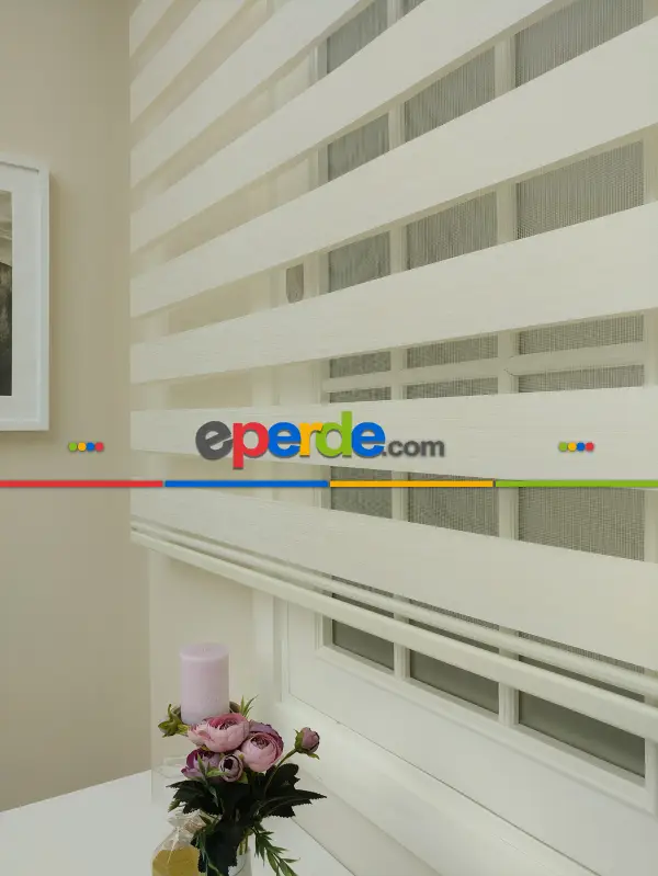 Zebra Perde -bambu Düz Zebra Perde- Krem