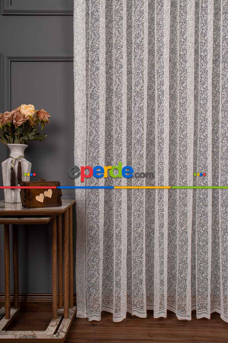 Salon Tül - Kar Desen Örme Tül Perde 1165