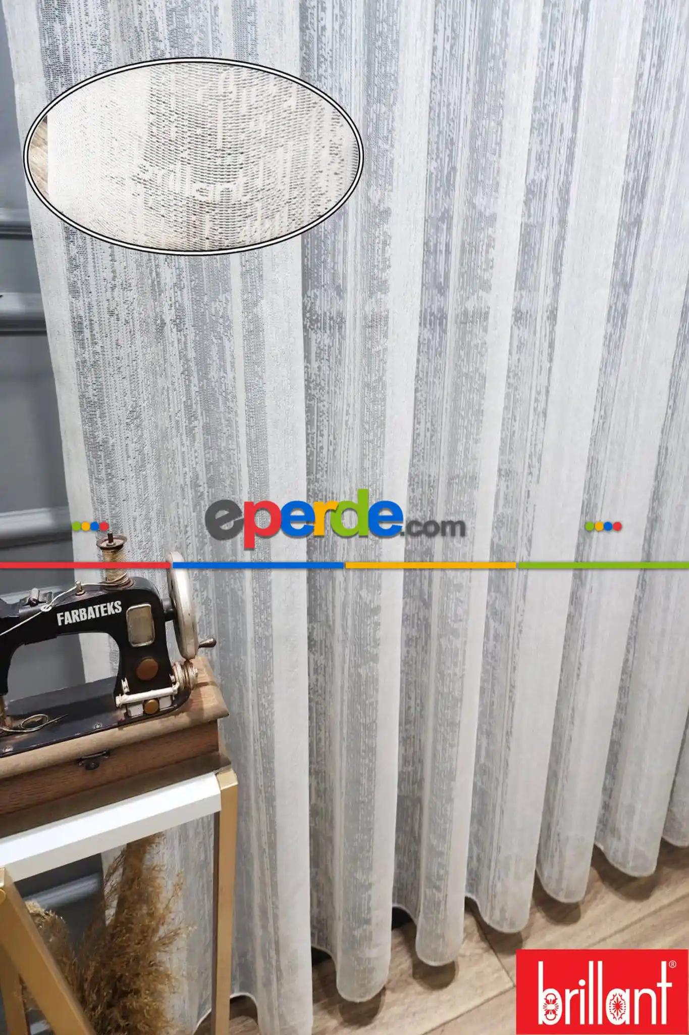 Salon Tül - Brillant Ağaç Kabuğu Yeni Model Tasarım Modern Tül Perde