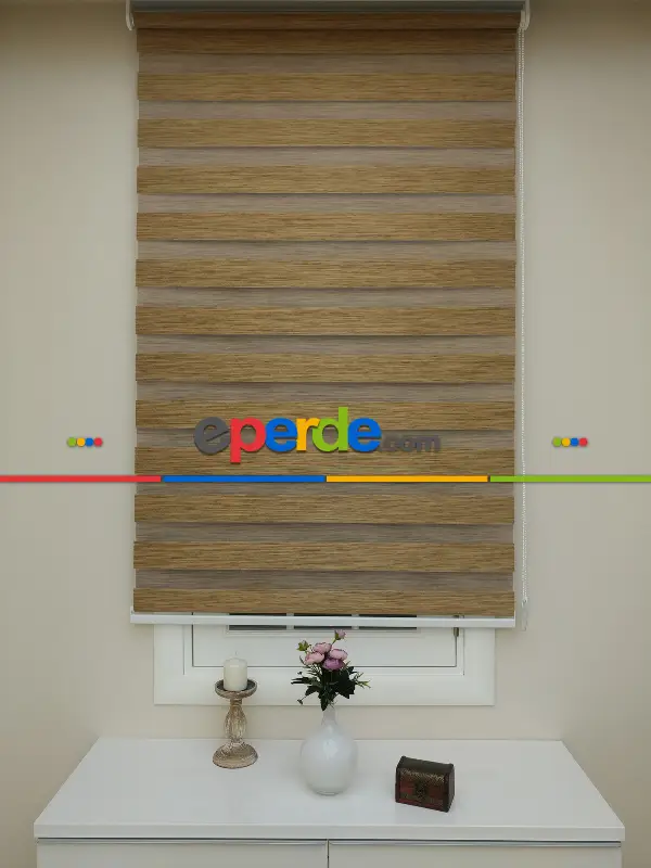 #üreticifirma %40 İndirimli Lüx Bambu Zebra Perde Ahşap Görünümlü