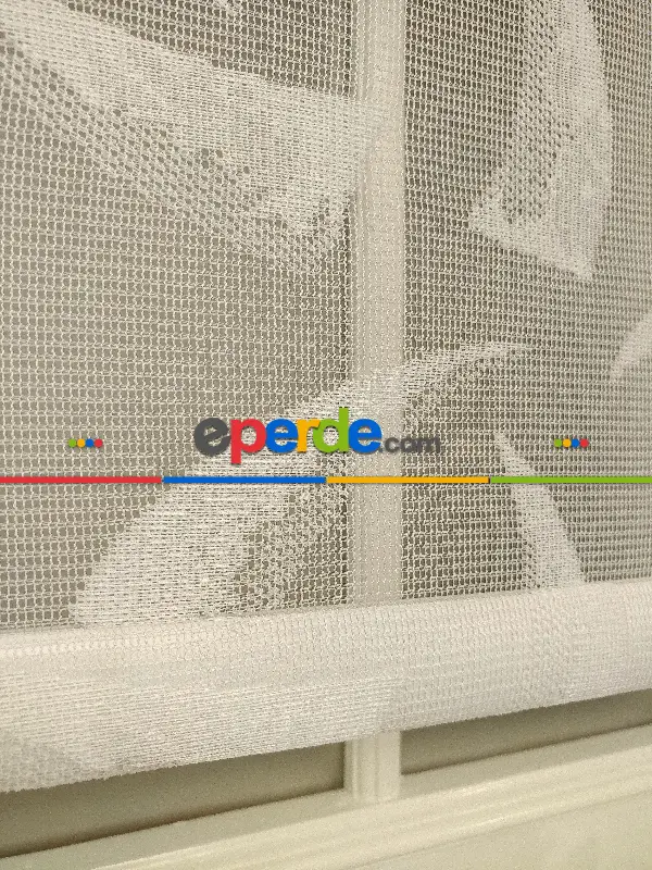 Çiftli Sistem Tül Stor Beyaz Örme Tül 2030- Beyaz