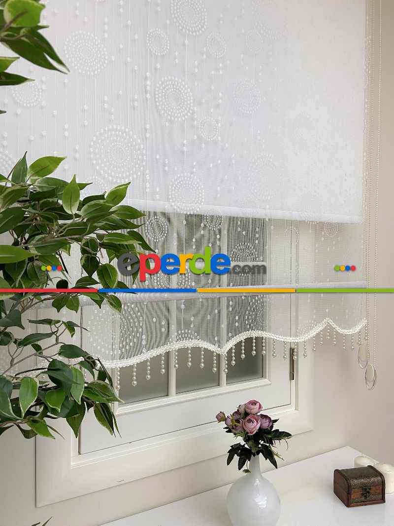 Çiftli Sistem Tül Stor Perde Ve Stor Perde- Ekru