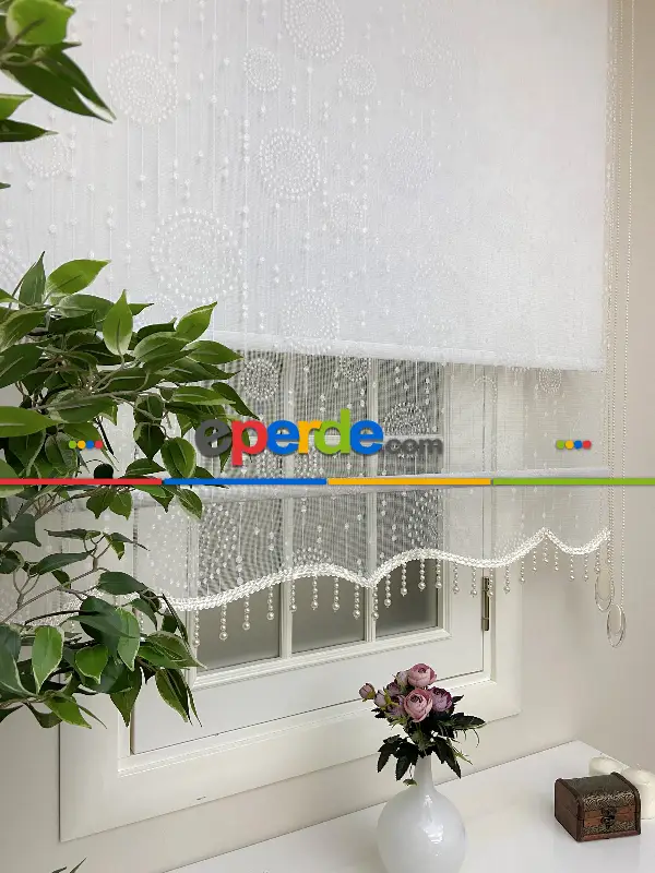 Çiftli Sistem Tül Stor Perde Ve Stor Perde- Ekru