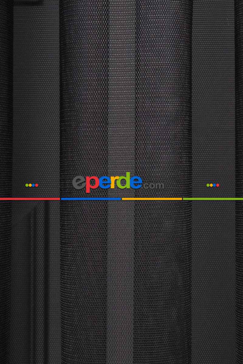 Salon - Siyah Grek Tül Perde Petek Zemin