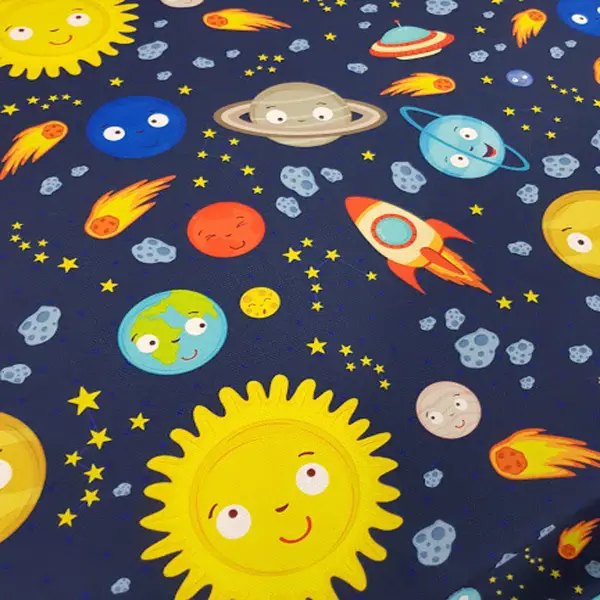 Çocuk Odası Fon Perde K474c - Kumaşı Kalındır Duck Bezi Değildir.- Lacivert-Mavi-Mavi Koyu-Çok Renkli