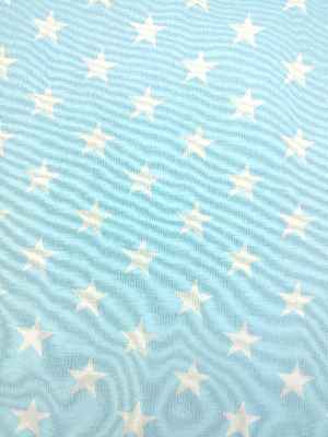 Yıldız Desenli Fon Perde ( Leke Tutmaz )- Mavi Açık