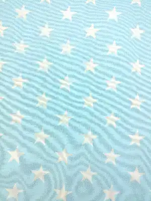 Yıldız Desenli Fon Perde ( Leke Tutmaz )- Mavi Açık
